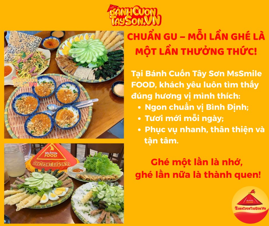 BÁNH CUỐN TÂY SƠN MSSMILE 27B TRẦN QUANG KHẢI ĐÚNG VỊ BÌNH ĐỊNH, ĐẬM CHẤT QUÊ