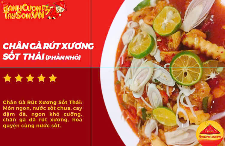 MÓN CHÂN GÀ RÚT XƯƠNG SỐT THÁI KHIẾN AI ĂN CŨNG GHIỀN