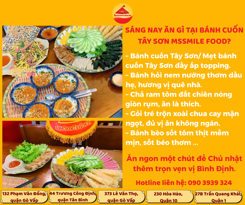 ĂN GÌ CHO BỮA SÁNG VỪA NO, VỪA NGON, VỪA ĐÚNG VỊ QUÊ NHÀ TẠI BÁNH CUỐN TÂY SƠN MSSMILE FOOD?
