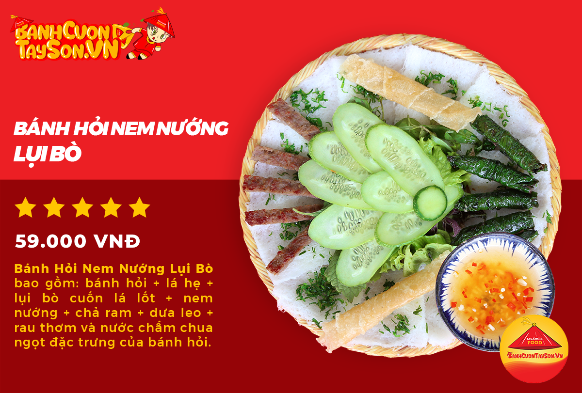 Bánh Hỏi Nem Nướng Bò Lụi