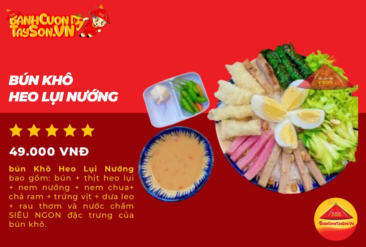 BÚN KHÔ LỤI HEO NƯỚNG