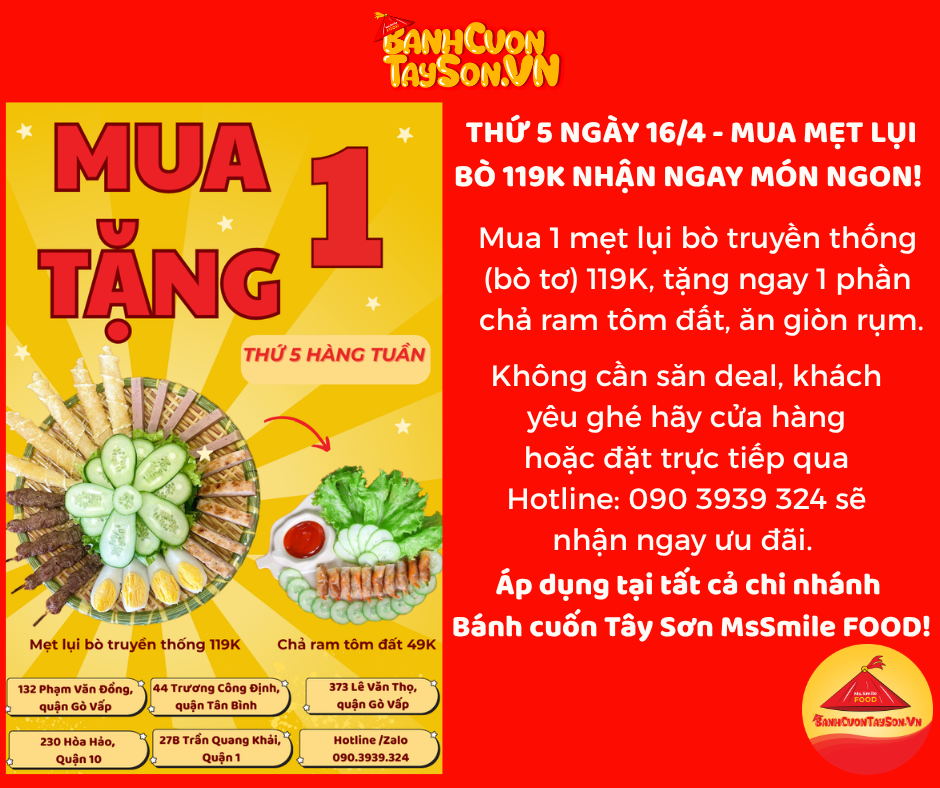 MẸT LỤI BÒ 119K – ĂN NGON THẢ GA, TẶNG NGAY CHẢ RAM TÔM ĐẤT