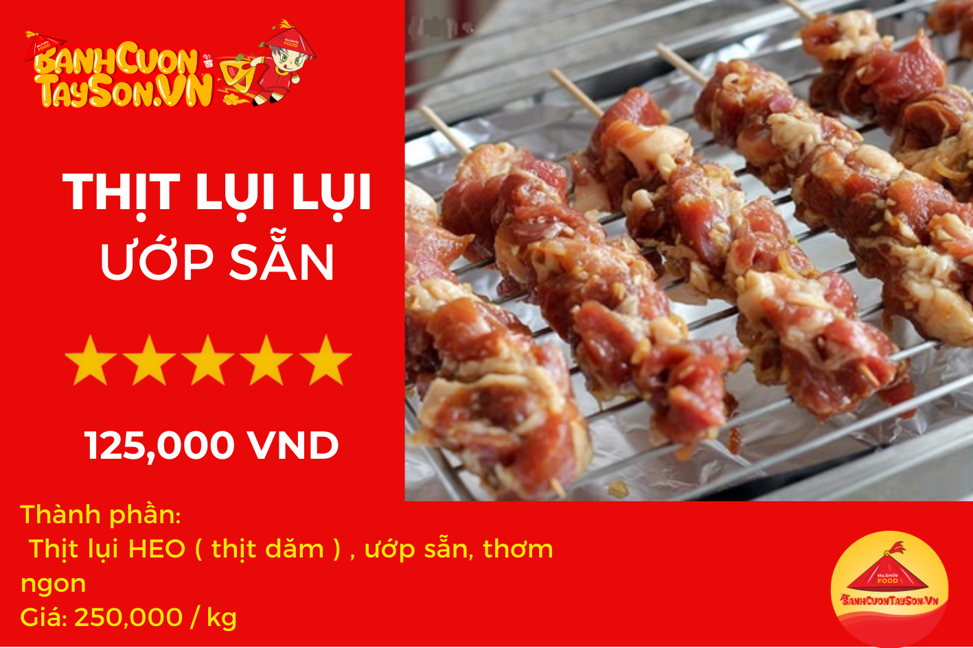 THỊT LỤI HEO ƯỚP SẴN